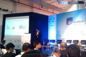 Huawei Radhey Shyam Sarda elaborating a point about SoftMobile Solution and SDN in LTE at 4G India.