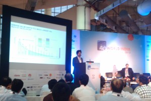 Juniper's Ravi Chauhan pitching case for Junos App Engine at 4G World India.