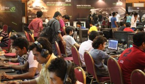 Gamers battling it out at the NVIDIA BYOC event in Delhi - 21st June, 2013